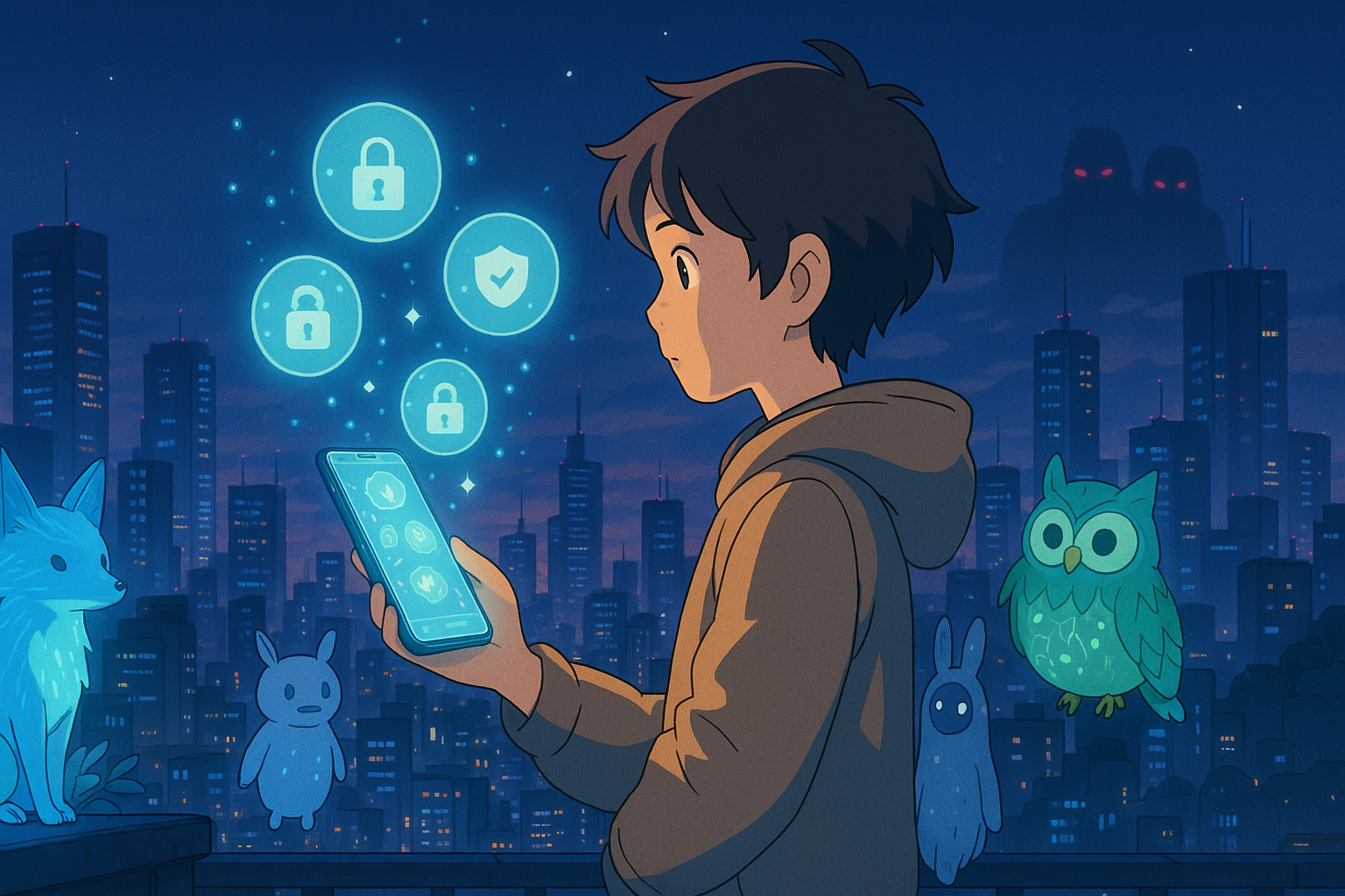 Illustration of secure messaging apps providing private, encrypted communication